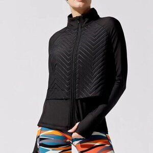 NEW Sweaty Betty Fast Track Layered Longline Black Jacket Sz S